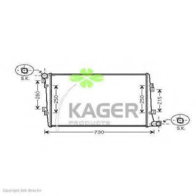 KAGER 312845 Радіатор, охолодження двигуна