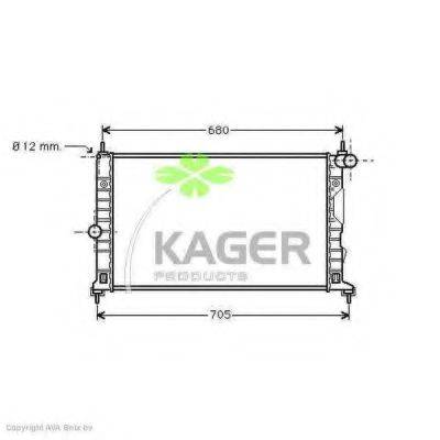 KAGER 313108 Радіатор, охолодження двигуна