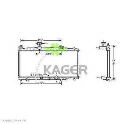 KAGER 313626 Радіатор, охолодження двигуна