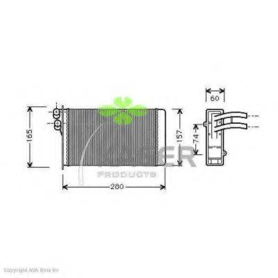 KAGER 320003 Теплообмінник, опалення салону