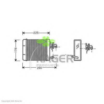 KAGER 320046 Теплообмінник, опалення салону