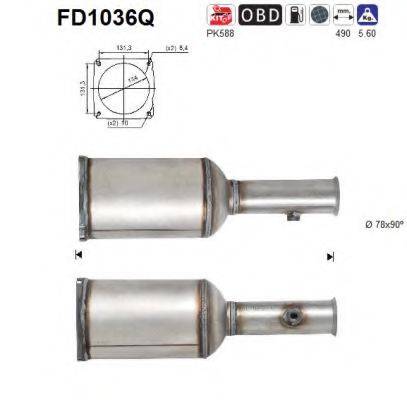 AS FD1036Q Саджовий/частковий фільтр, система вихлопу ОГ