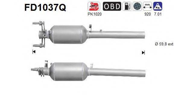 AS FD1037Q Саджовий/частковий фільтр, система вихлопу ОГ