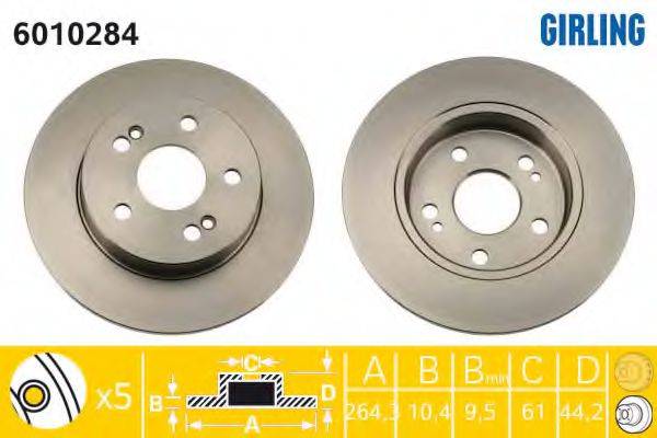 GIRLING 6010284 гальмівний диск