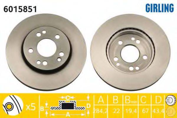 GIRLING 6015851 гальмівний диск