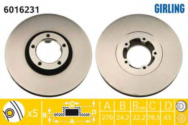 GIRLING 6016231 гальмівний диск