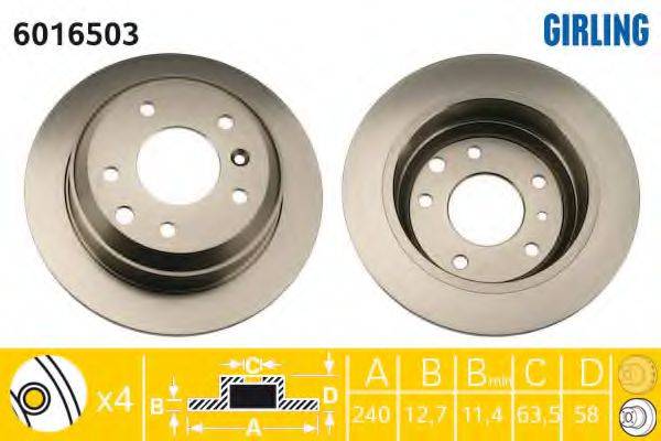 GIRLING 6016503 гальмівний диск