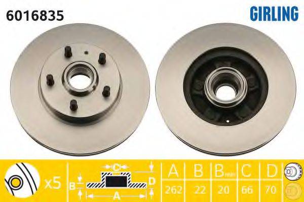 GIRLING 6016835 гальмівний диск