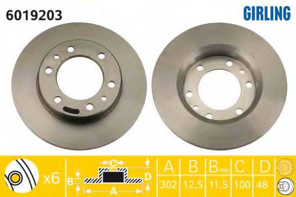 GIRLING 6019203 гальмівний диск