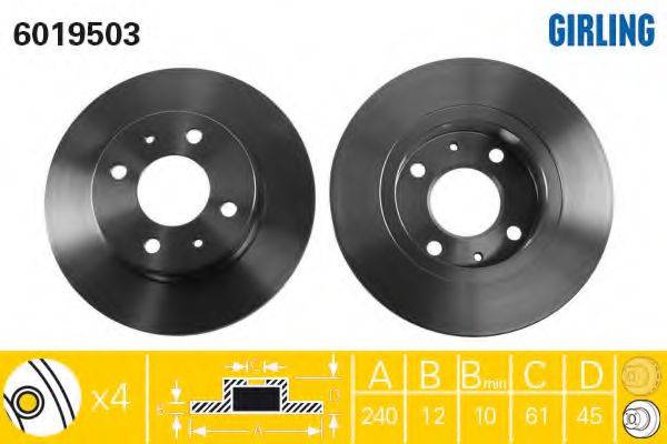 GIRLING 6019503 гальмівний диск