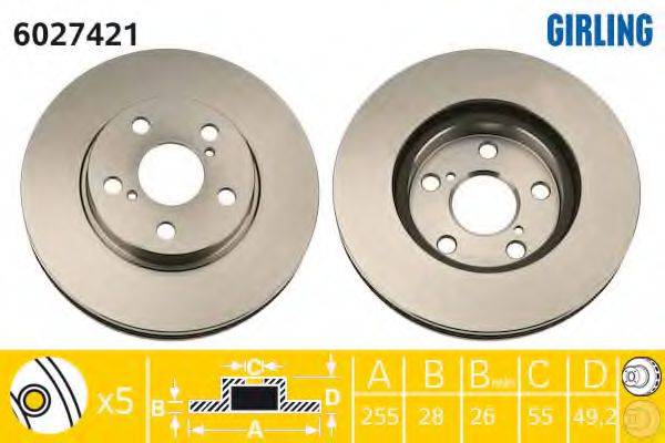 GIRLING 6027421 гальмівний диск