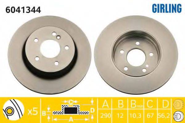 GIRLING 6041344 гальмівний диск