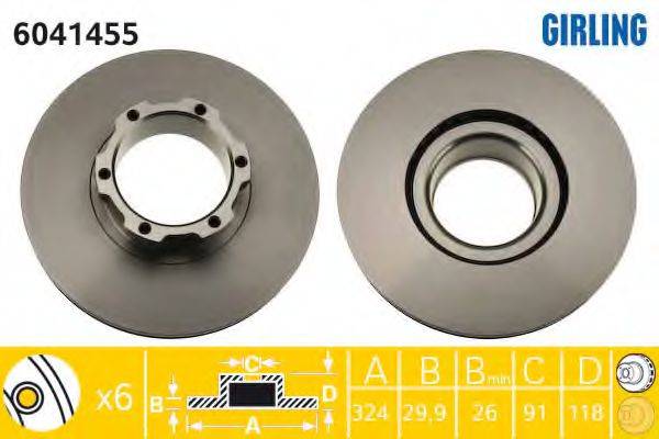GIRLING 6041455 гальмівний диск