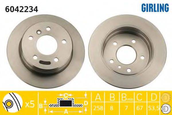 GIRLING 6042234 гальмівний диск