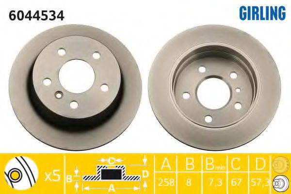 GIRLING 6044534 гальмівний диск