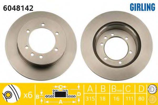 GIRLING 6048142 гальмівний диск