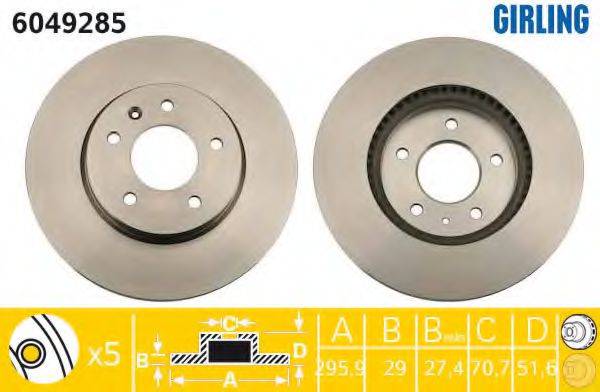 GIRLING 6049285 гальмівний диск
