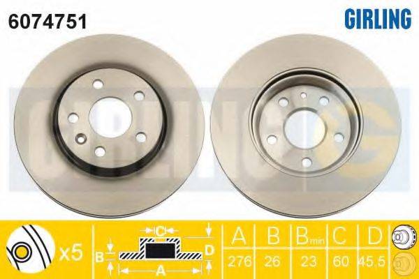 GIRLING 6074751 гальмівний диск