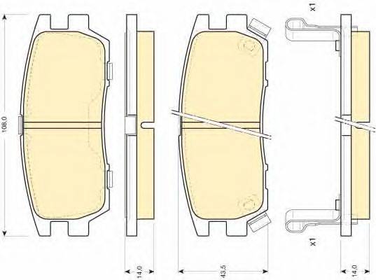 GIRLING 6111279 Комплект гальмівних колодок, дискове гальмо