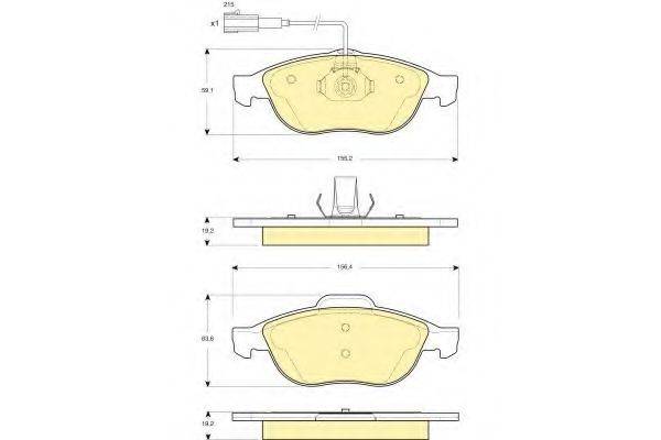 GIRLING 6114442 Комплект гальмівних колодок, дискове гальмо