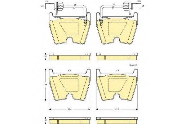 GIRLING 6115079 Комплект гальмівних колодок, дискове гальмо