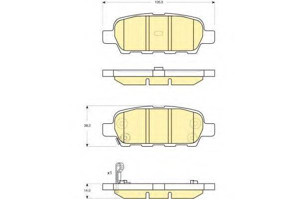 GIRLING 6132949 Комплект гальмівних колодок, дискове гальмо