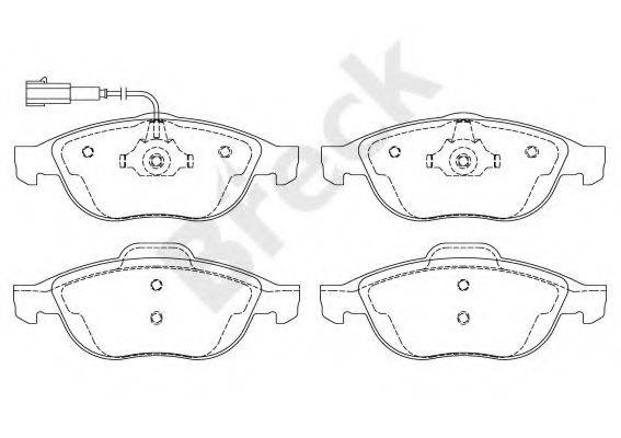 BRECK 231410070110 Комплект гальмівних колодок, дискове гальмо