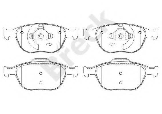 BRECK 234400070100 Комплект гальмівних колодок, дискове гальмо