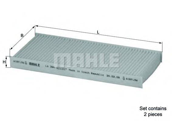 MAHLE ORIGINAL LA394S Фільтр, повітря у внутрішньому просторі