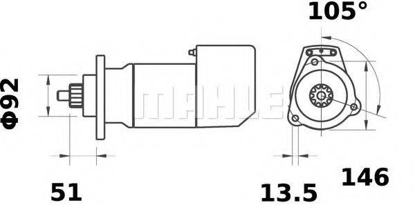 MAHLE ORIGINAL MS555 Стартер