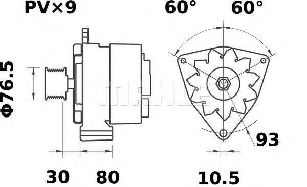 MAHLE ORIGINAL MG503 Генератор