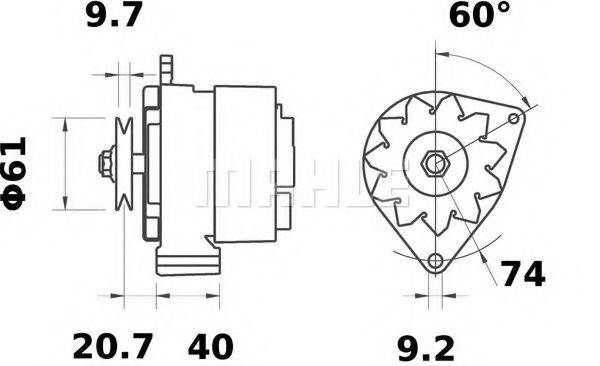 MAHLE ORIGINAL MG497 Генератор