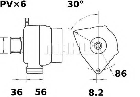 MAHLE ORIGINAL MG186 Генератор