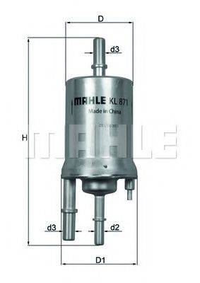 MAHLE ORIGINAL KL871 Паливний фільтр