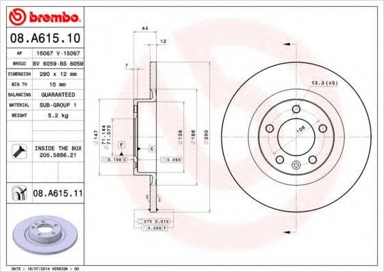 BRECO BS6059 гальмівний диск