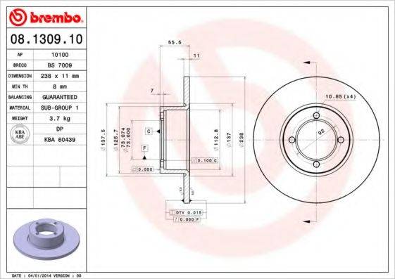 BRECO BS7009 гальмівний диск