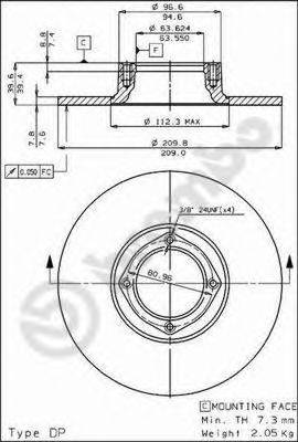 BRECO BS7052 гальмівний диск