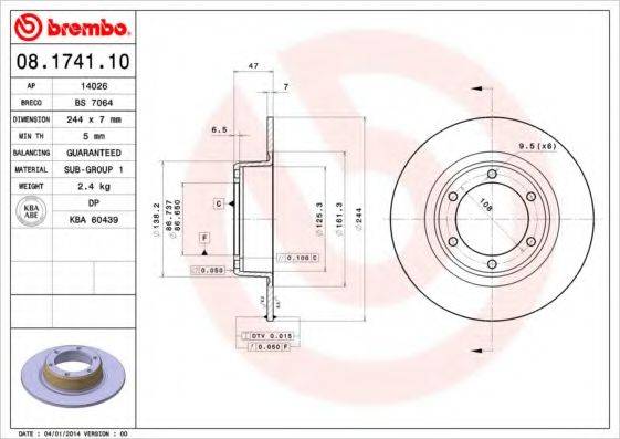 BRECO BS7064 гальмівний диск