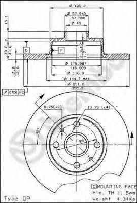 BRECO BS7158 гальмівний диск