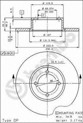 BRECO BS7214 гальмівний диск