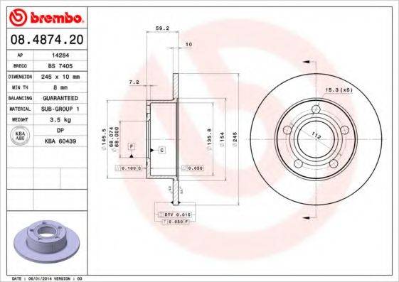 BRECO BS7405 гальмівний диск