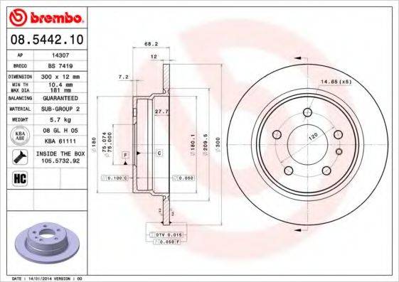 BRECO BS7419 гальмівний диск