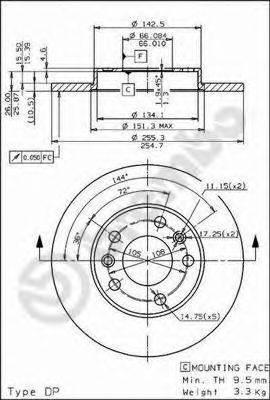 BRECO BS7443 гальмівний диск