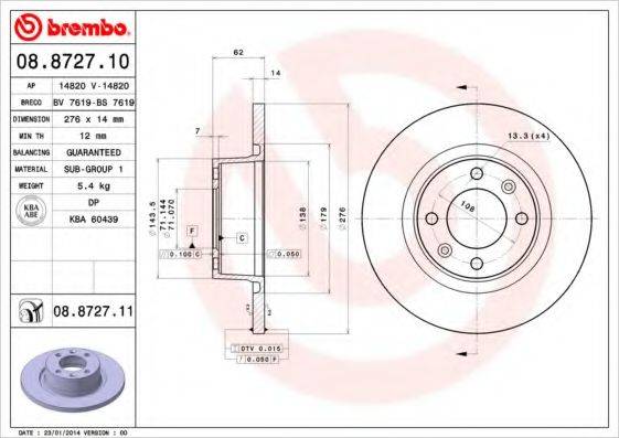 BRECO BS7619 гальмівний диск