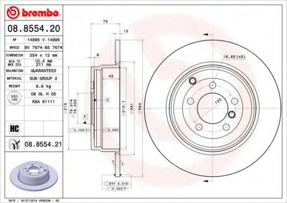 BRECO BS7674 гальмівний диск