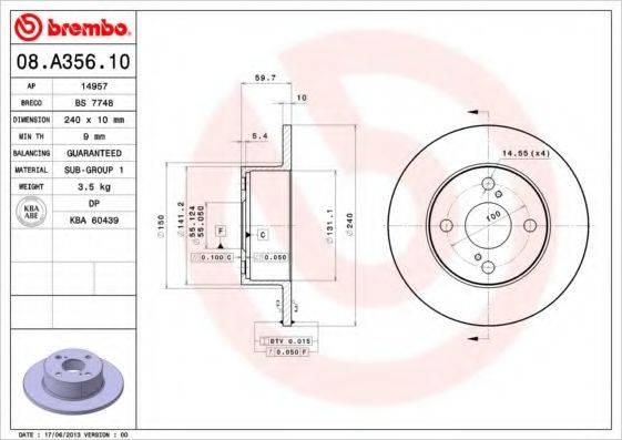 BRECO BS7748 гальмівний диск