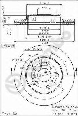 BRECO BS7886 гальмівний диск