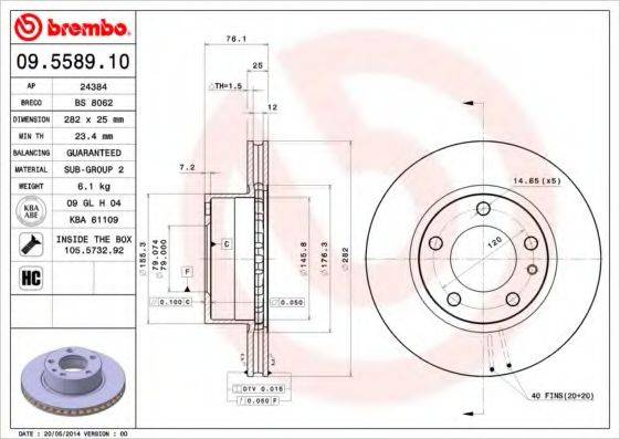 BRECO BS8062 гальмівний диск