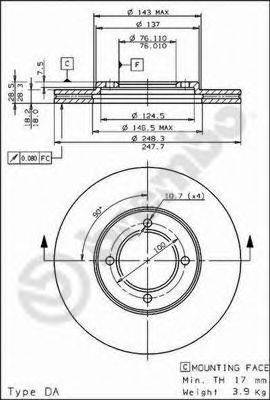 BRECO BS8064 гальмівний диск