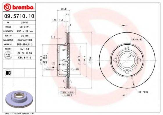 BRECO BS8111 гальмівний диск